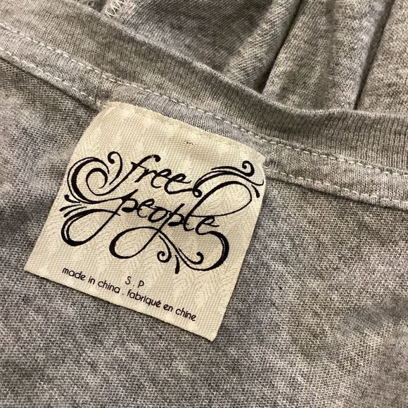 Free People Still Got It Mesh Bell Sleeve Top gray small - Picture 12 of 14